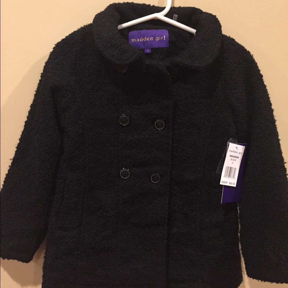 New With Tags Madden Girl Black Coat- Size 6T